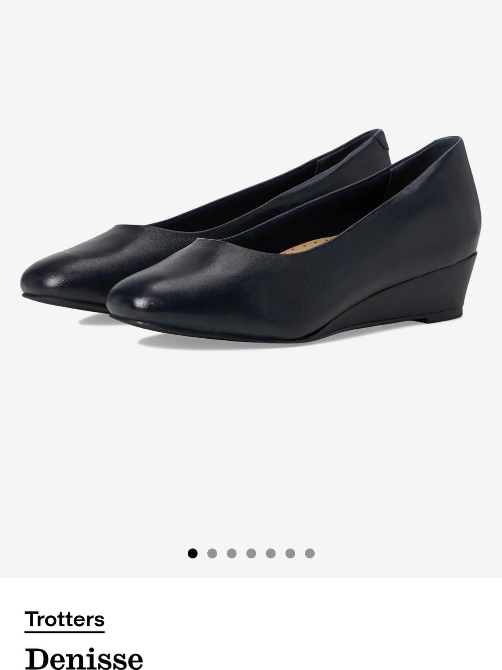 Trotters Denisse Navy Low Wedge Pump